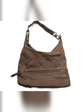 HOBO International Taupe Leather Hobo Bag Adjustable Strap